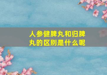 人参健脾丸和归脾丸的区别是什么呢