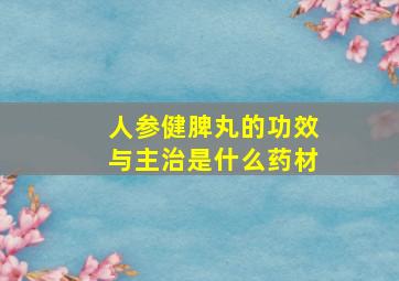 人参健脾丸的功效与主治是什么药材