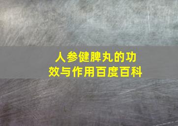 人参健脾丸的功效与作用百度百科