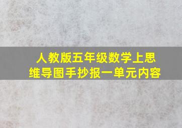 人教版五年级数学上思维导图手抄报一单元内容