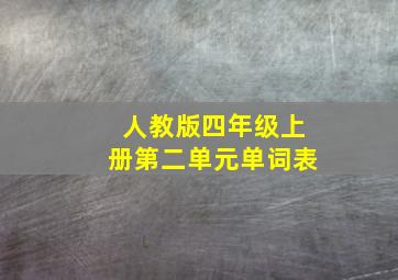 人教版四年级上册第二单元单词表