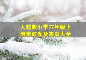 人教版小学六年级上册奥数题及答案大全