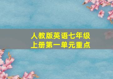 人教版英语七年级上册第一单元重点