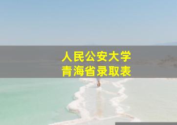 人民公安大学青海省录取表