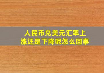 人民币兑美元汇率上涨还是下降呢怎么回事