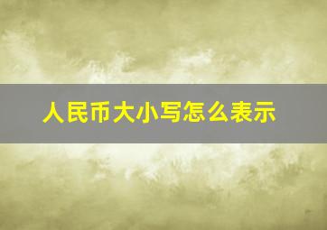 人民币大小写怎么表示