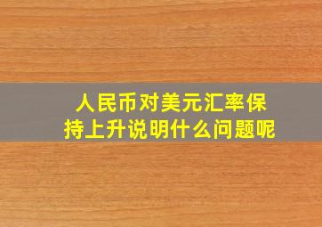 人民币对美元汇率保持上升说明什么问题呢