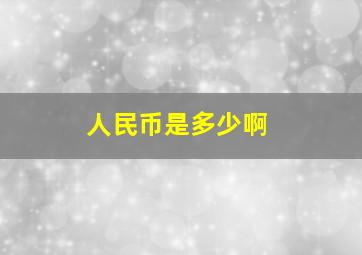 人民币是多少啊