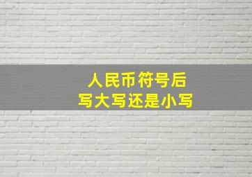 人民币符号后写大写还是小写