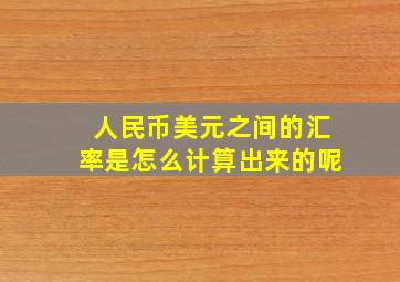 人民币美元之间的汇率是怎么计算出来的呢