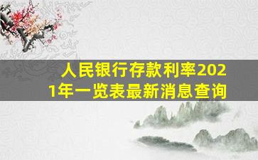 人民银行存款利率2021年一览表最新消息查询