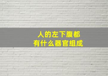 人的左下腹都有什么器官组成