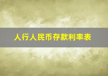 人行人民币存款利率表