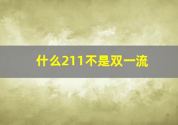 什么211不是双一流