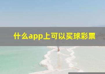 什么app上可以买球彩票