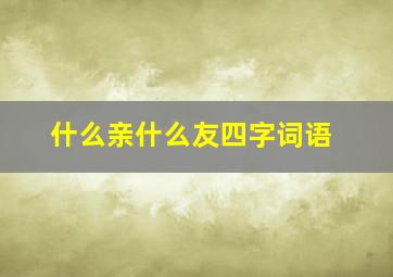 什么亲什么友四字词语