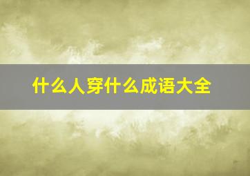 什么人穿什么成语大全