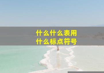 什么什么表用什么标点符号