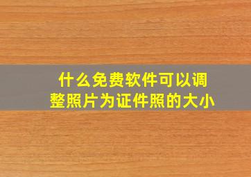 什么免费软件可以调整照片为证件照的大小