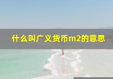 什么叫广义货币m2的意思