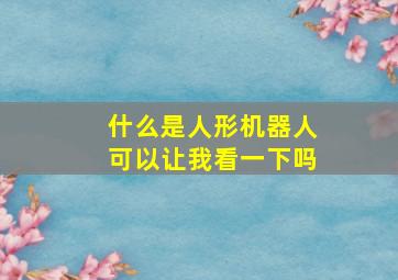 什么是人形机器人可以让我看一下吗