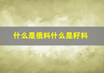 什么是俄料什么是籽料