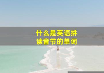 什么是英语拼读音节的单词