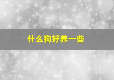 什么狗好养一些