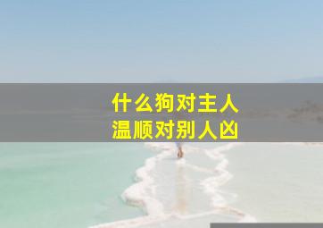 什么狗对主人温顺对别人凶