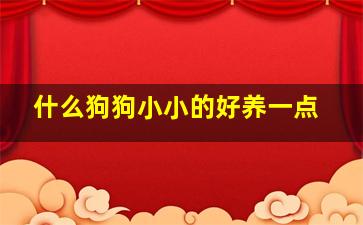 什么狗狗小小的好养一点