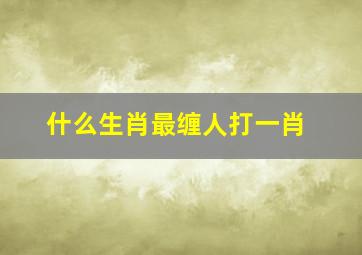 什么生肖最缠人打一肖