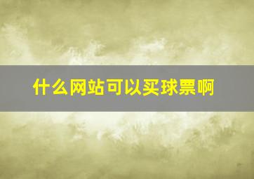 什么网站可以买球票啊