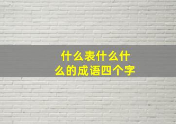 什么表什么什么的成语四个字