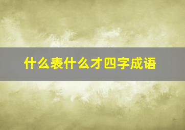 什么表什么才四字成语