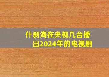 什刹海在央视几台播出2024年的电视剧