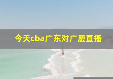 今天cba广东对广厦直播