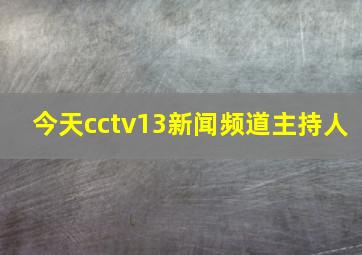 今天cctv13新闻频道主持人