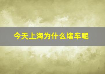 今天上海为什么堵车呢