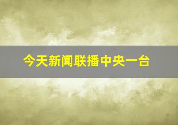 今天新闻联播中央一台