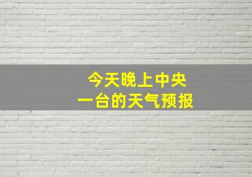 今天晚上中央一台的天气预报