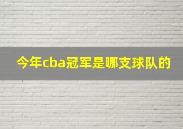 今年cba冠军是哪支球队的