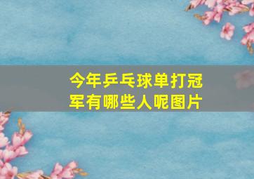 今年乒乓球单打冠军有哪些人呢图片