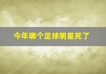 今年哪个足球明星死了