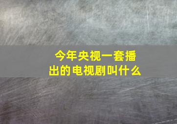 今年央视一套播出的电视剧叫什么