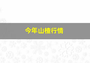 今年山楂行情