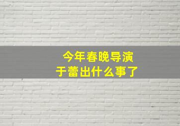 今年春晚导演于蕾出什么事了