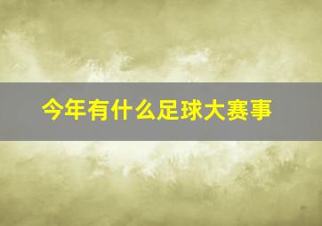 今年有什么足球大赛事