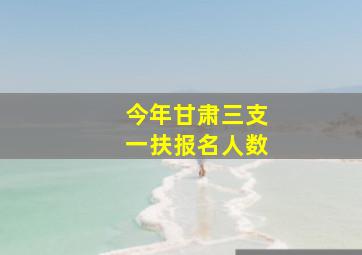 今年甘肃三支一扶报名人数