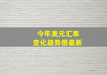 今年美元汇率变化趋势图最新