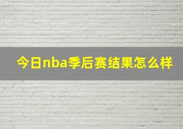 今日nba季后赛结果怎么样